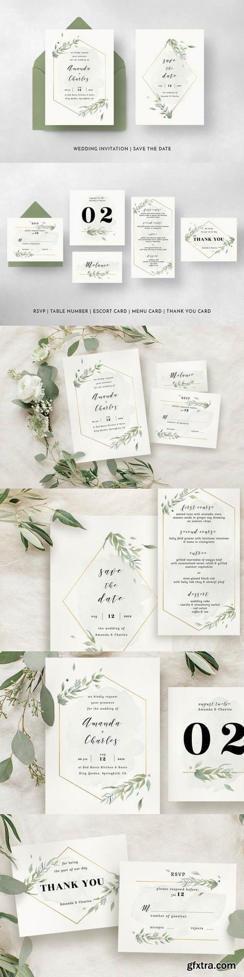 Modern Gold Foliage Wedding Suite