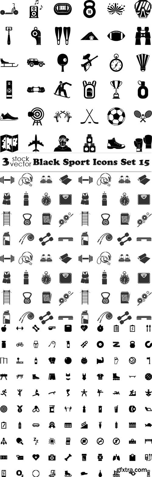 Vectors - Black Sport Icons Set 15