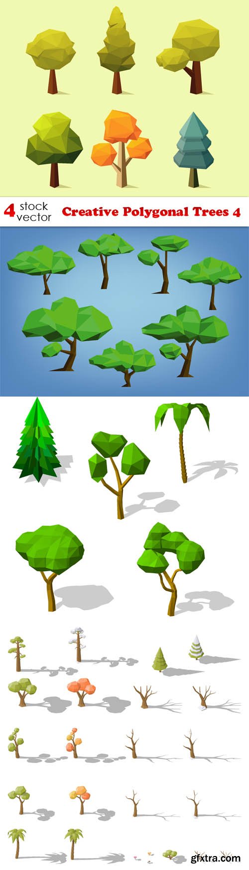 Vectors - Creative Polygonal Trees 4