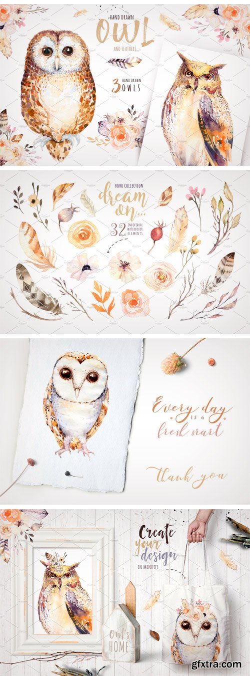 CM - Watercolor Cute Owls II 2294671