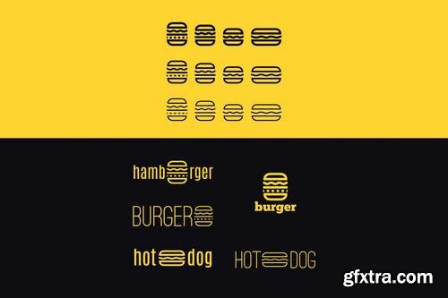 vector logo set with hamburger