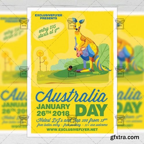 Australia Independence Day Party – Seasonal A5 Flyer Template