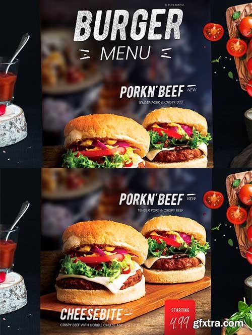 CreativeMarket - Burger Poster 2368939