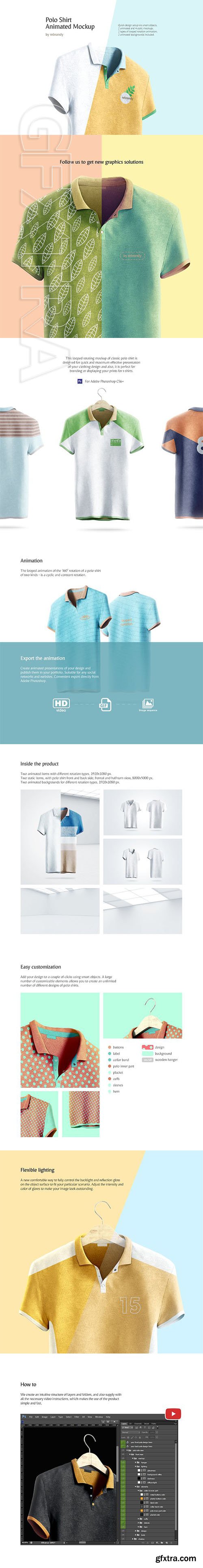 CreativeMarket - Polo Shirt Animated Mockup 2343554
