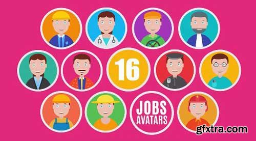 16 Animated Jobs Avatar Icons Pack - After Effects 69750