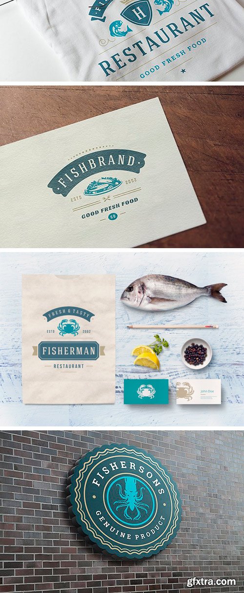 CM - 18 Seafood Logos & Badges 2316336