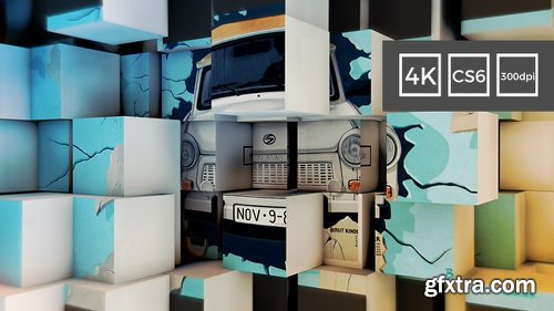 Videohive 3D Cubes Wall Display in 4K 21136123