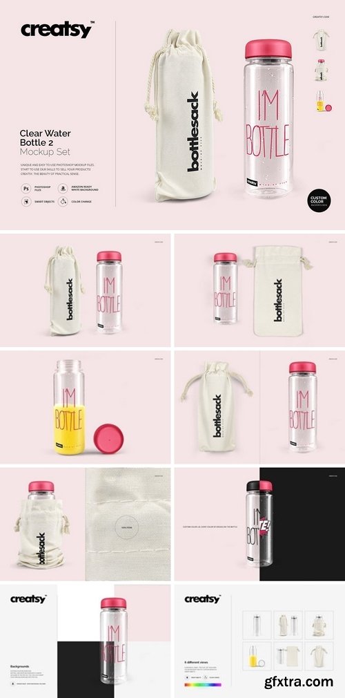 CM - Clear Water Bottle Mockup Set 2 2001116