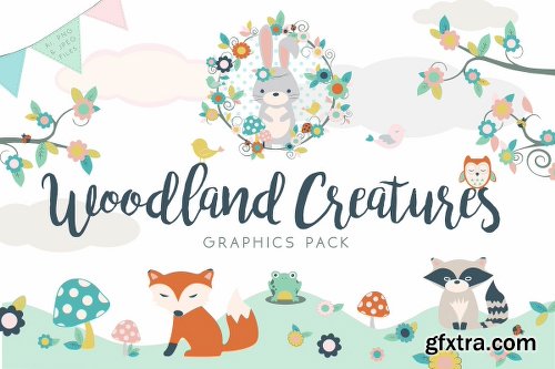 CreativeMarket Woodland Creatures Graphics Pack 2261522