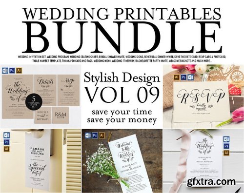 CreativeMarket Wedding Printables Bundle Style. 9 2301925