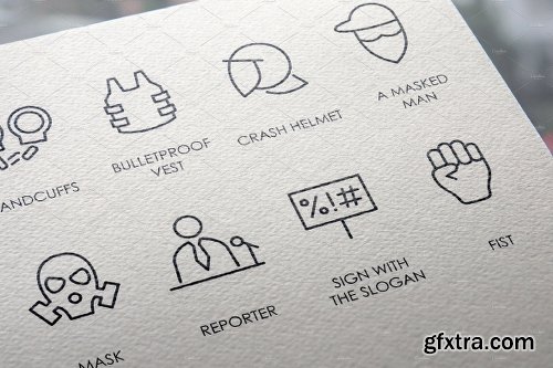 CreativeMarket Revolution Thinline Icons 2303705