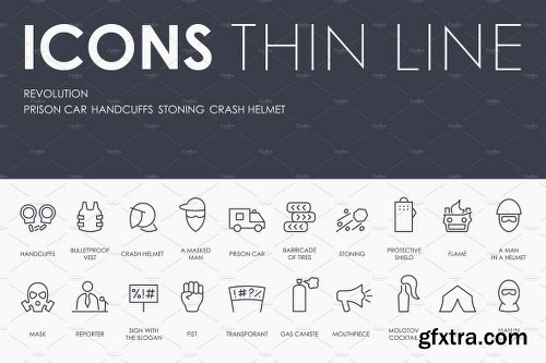 CreativeMarket Revolution Thinline Icons 2303705