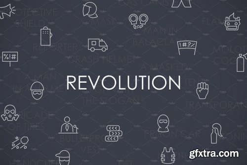 CreativeMarket Revolution Thinline Icons 2303705