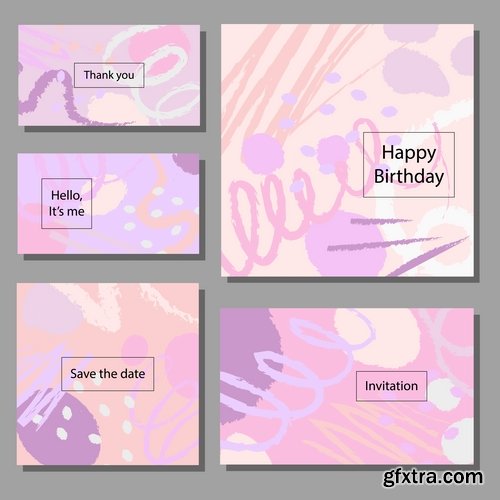 Gift card invitation birthday banner flyer business card 25 EPS