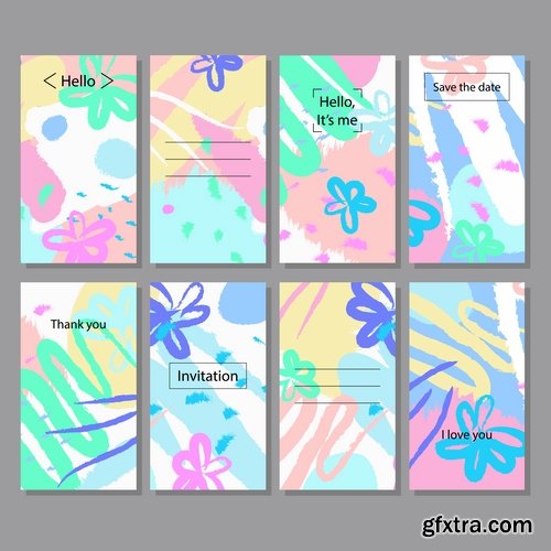 Gift card invitation birthday banner flyer business card 25 EPS