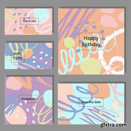 Gift card invitation birthday banner flyer business card 25 EPS