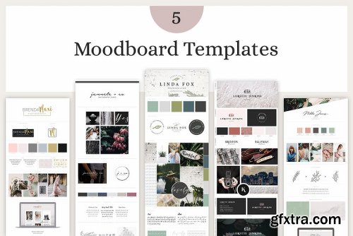 CreativeMarket Mood Board Template Bundle - Vol. 1 2297391