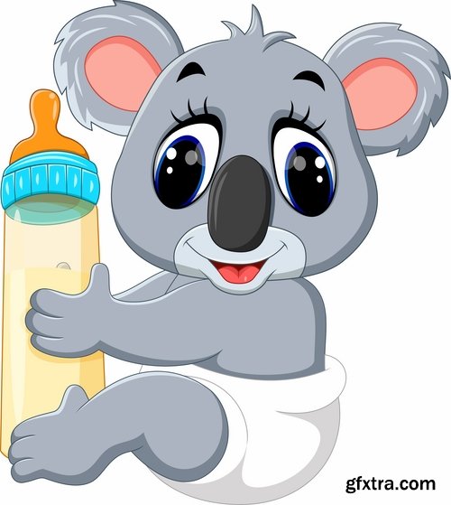 Animal with a bottle of milk vector image 25 EPS