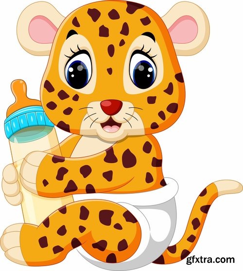 Animal with a bottle of milk vector image 25 EPS