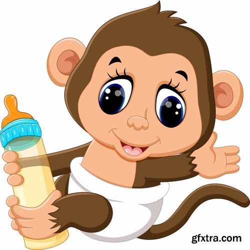 Animal with a bottle of milk vector image 25 EPS