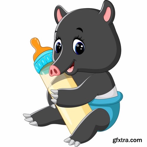 Animal with a bottle of milk vector image 25 EPS