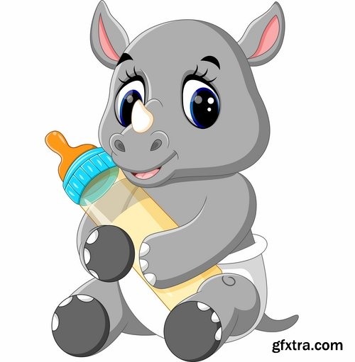 Animal with a bottle of milk vector image 25 EPS