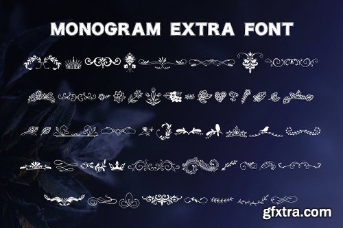 CreativeMarket Monogram · 5 Fonts · 20 Frames 2295473