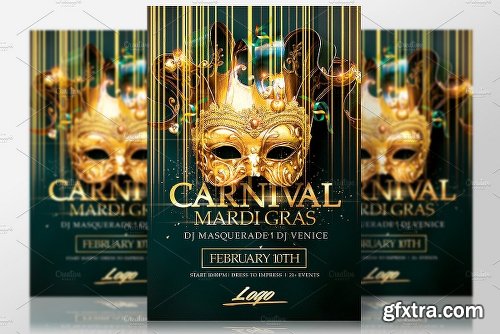 CreativeMarket Mardi Gras | Carnival Flyer 2296577