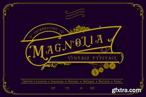 CreativeMarket Magnolia Vintage Typeface (15% OFF) 2296433