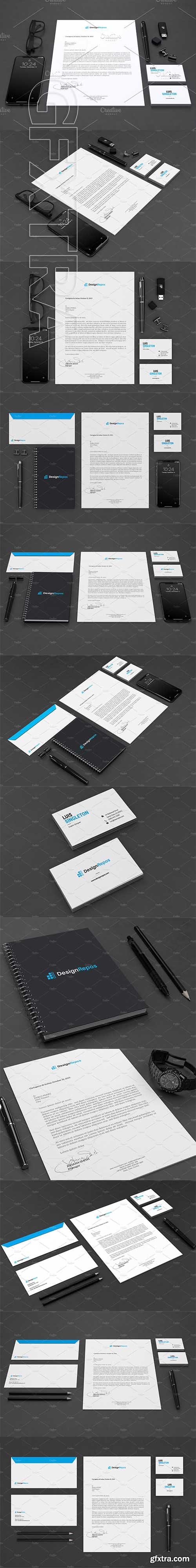 CreativeMarket - Carbonic Stationary Mockup 2357429