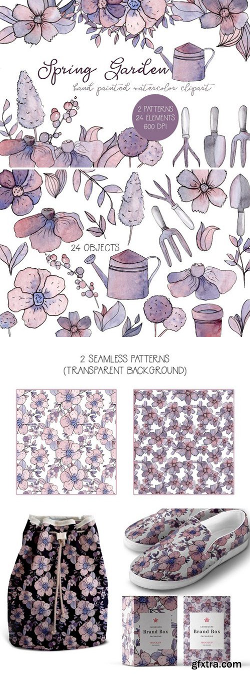 CM - Spring Garden Watercolor Clipart Set 2314200