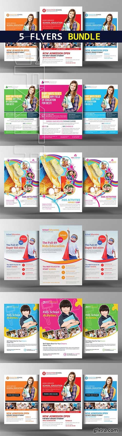 CreativeMarket - 5 Kids Summer Camp Flyers Bundle 2368590