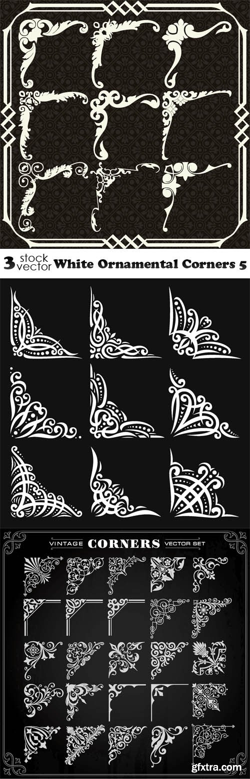 Vectors - White Ornamental Corners 5