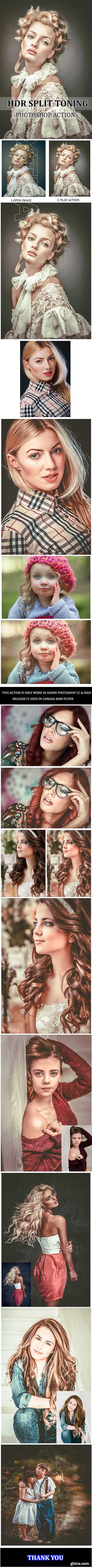 GraphicRiver - HDR Split Toning Portrait Photoshop Action 21564790