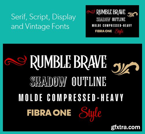 Serif, Script, Display & Vintage Fonts [8 Fonts]