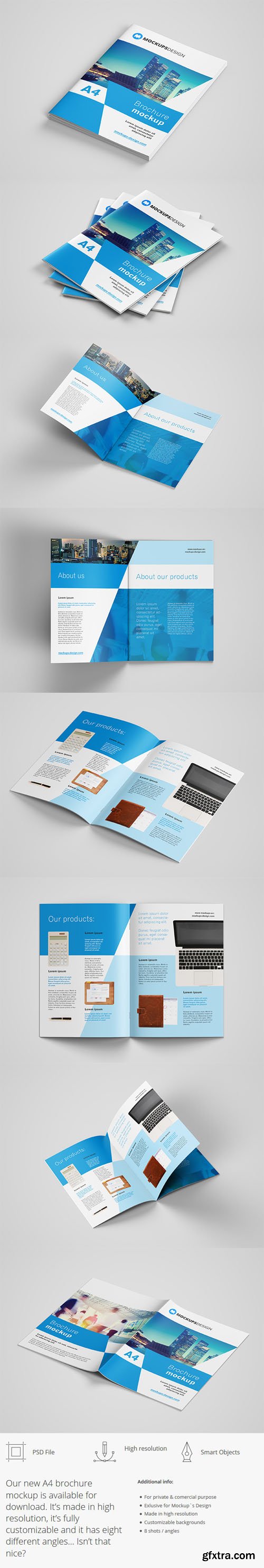 A4 Brochure PSD Mockup