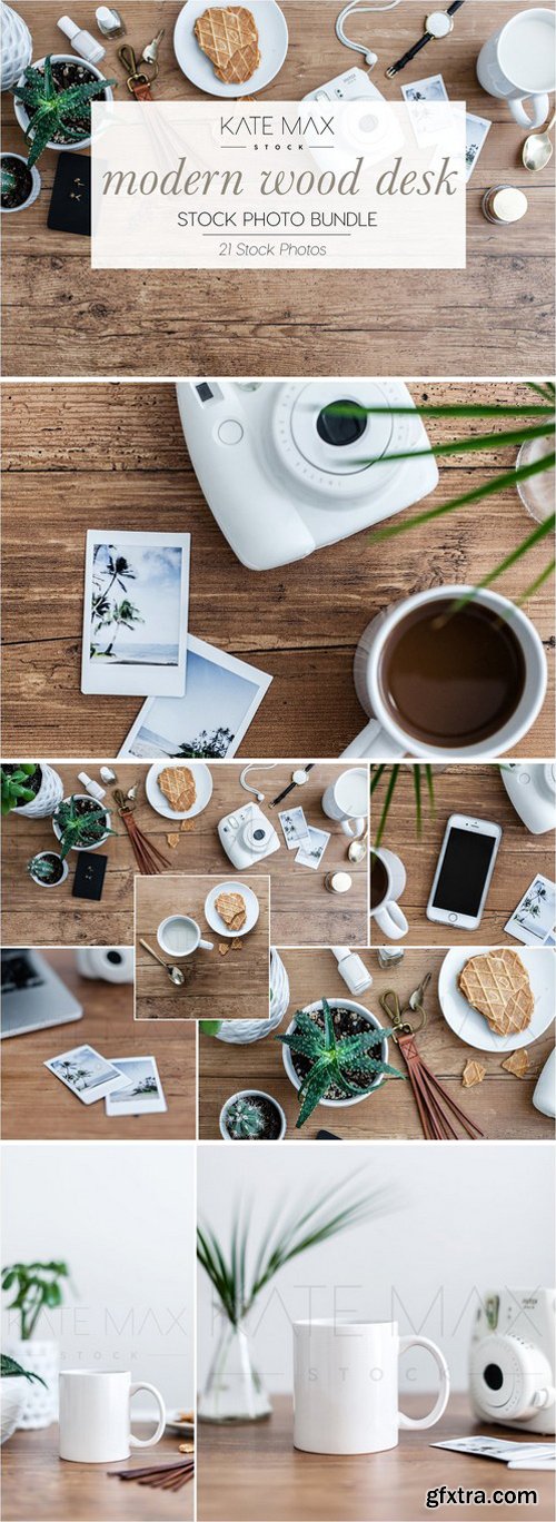 CM - Modern Wood Desk Stock Photo Bundle 2323338