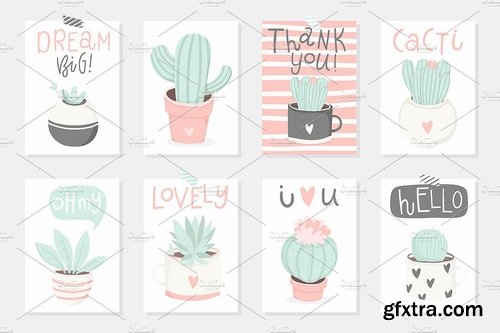 CM - Cute cactus and lettering set 2319494