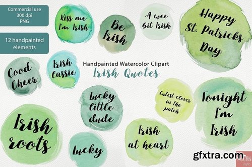 CM - Irish Quotes Watercolor Clipart PNG 2319826