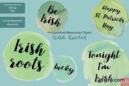 CM - Irish Quotes Watercolor Clipart PNG 2319826