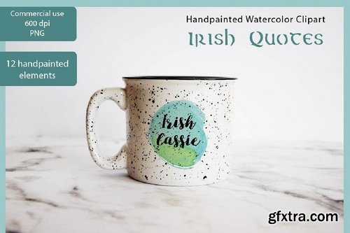 CM - Irish Quotes Watercolor Clipart PNG 2319826