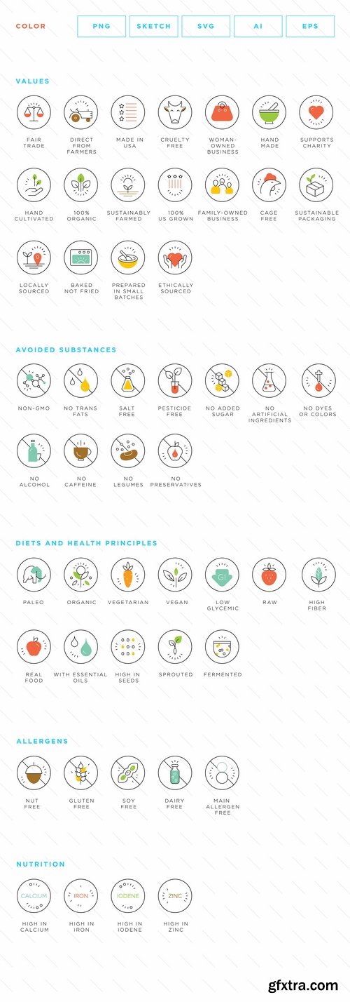 CM - Natural Food icons package 2325352