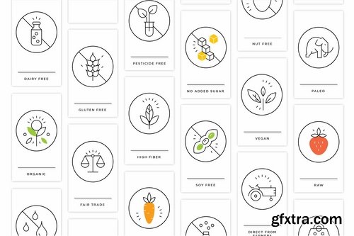 CM - Natural Food icons package 2325352