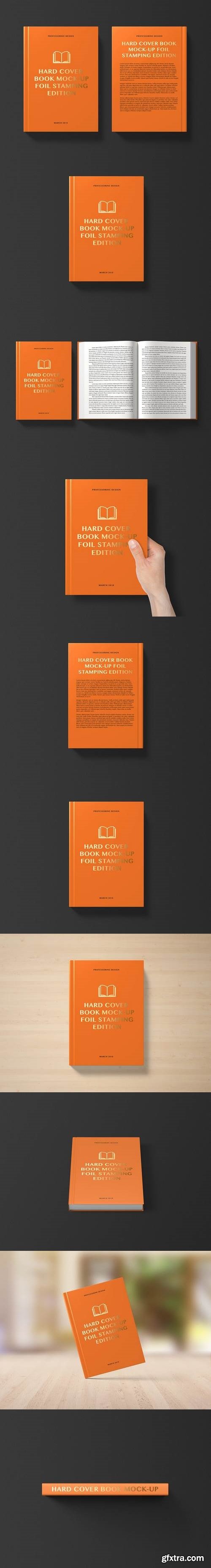 Hard Cover Book Mockup - Foil Stamping Edition