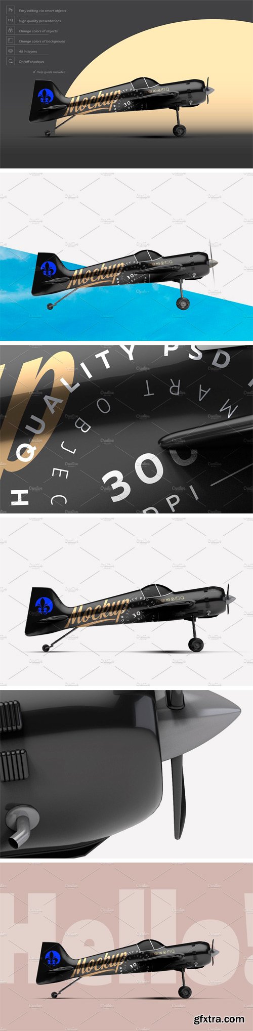 CM - BLACK AEROBATIC AIRCRAFT MOCKUP 2267341