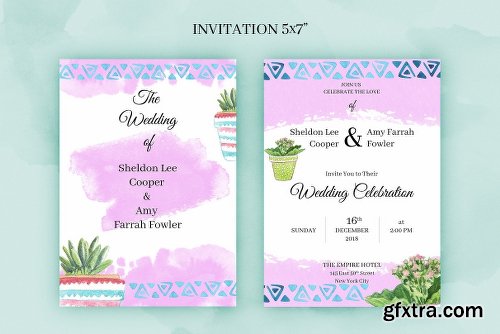 CreativeMarket Herbal. Wedding Invitation Package 2219577