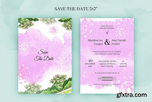 CreativeMarket Herbal. Wedding Invitation Package 2219577