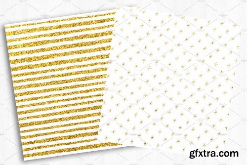 CreativeMarket Gold Glitter Digital Paper 2258586