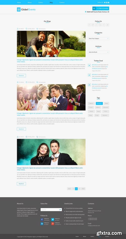 CreativeMarket Globel Events PSD Website Template 2302466