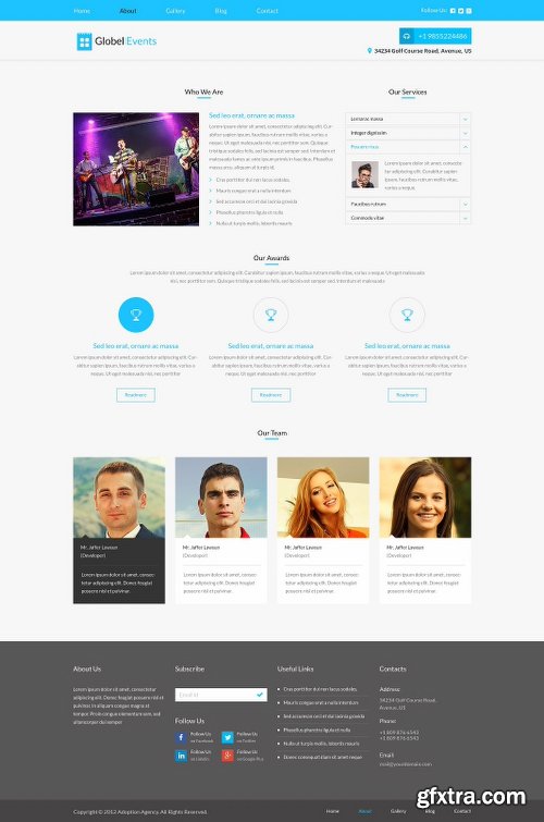 CreativeMarket Globel Events PSD Website Template 2302466